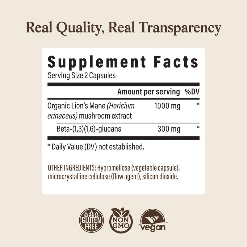 Sharper Memory, Clearer Focus — From 100% Organic Lion's Mane